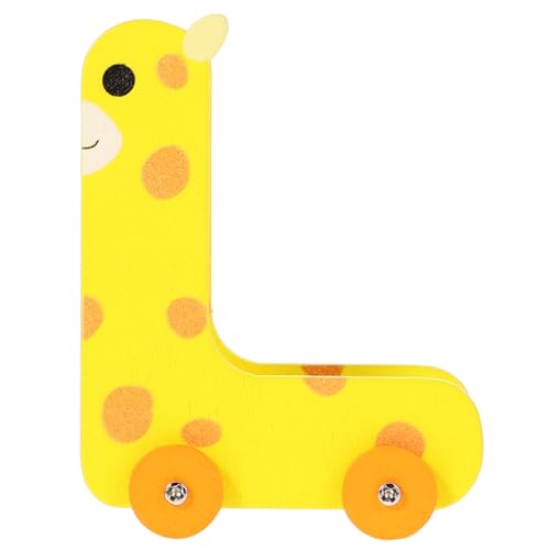 INOOMP Giraffe Storage Cart Puppenhaus-aufbewahrungswagen Puppenhauswagen Mini-aufbewahrungswagen Schubkarre Dekorativer Puppenwagen Mini-hausbedarf Yellow Hölzern von INOOMP