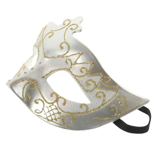 INOOMP Goldpulvermaske retro mbappe Maskerade-Party- Dekorationen Partymaskenmänner Maskerade männlich Männer Maskerade Cosplay- Plastik Silver von INOOMP