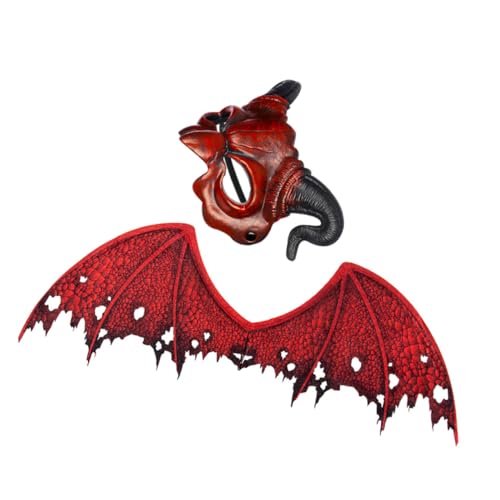 INOOMP Halloween Teufelsset mit Maske und Flügeln Teiliges Unisex Kostümzubehör für Party Cosplay und Aufführungen Leicht Anzuziehen Realistisches Design Vielseitig für Halloween Events INOOMP Halloween Teufelsset mit Maske und Flügeln Teiliges Unisex Kostümzubehör für Party Cosplay und Aufführungen Leicht Anzuziehen Realistisches Design Vielseitig für Halloween Events von INOOMP