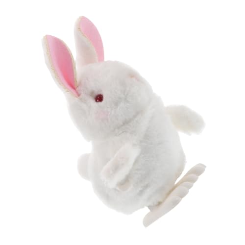 INOOMP Hase Wickelspielzeug hüpfender Hase Aufziehspielzeug für Kleinkinder 1-3 Hasenspielzeug Kaninchenspielzeug Ausgestopfter Hasenkaninchen Hasen-Osterspielzeug Plüsch Weiß von INOOMP