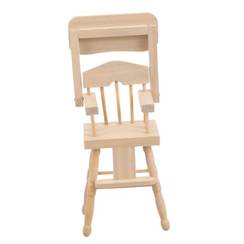 INOOMP Hochstuhlmöbel aus Holz Entzückender Mini Hochstuhl für Puppenhäuser für Kreative Bastelprojekte und Stilvolle Dekoration im Kinderzimmer Realistische Form von INOOMP