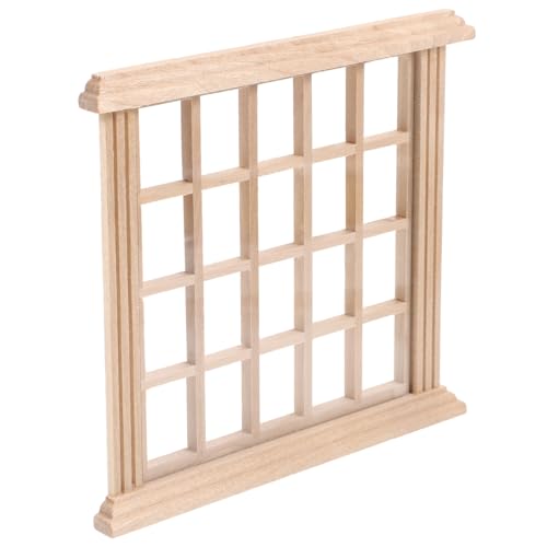 INOOMP Holzfenstermodell puppenstubenmöbel Dollhouse Furniture Puppenhaus klein Häuser Miniatur-Fensterrahmen Mini-Fensterrahmen Miniaturmöbel Miniatur-Dinge Mini ungefärbtes Holzfenster von INOOMP