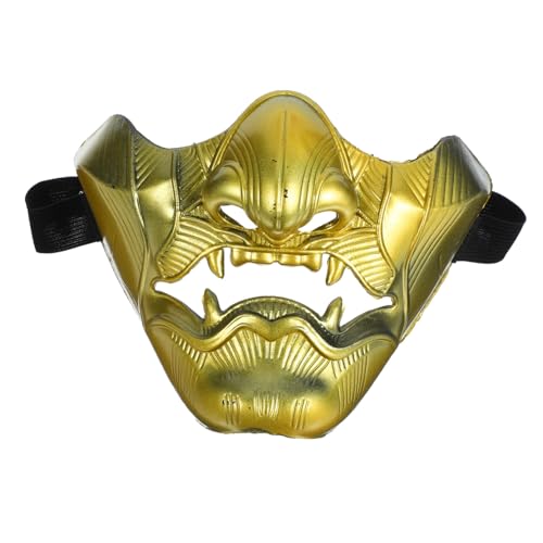 INOOMP Japanische Cosplay Maske Hannya Maske für Karneval Bühnenaufführungen und Partys Halbe Gesichtsmaske Komfortabel und Stabil Vielseitig Einsetzbar für Rollenspiele und Festivals von INOOMP