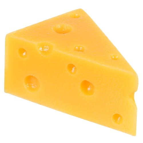 INOOMP Käsemodell gefälscht lebensechter Käse Replik -Lebensmittel realistisch Mini-Käse Nachbildung von Käse Käse-Attrappe Dekoration Dessertringe Simulationskäse Käse-Modell Harz Yellow von INOOMP