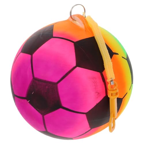 INOOMP Kleiner Aufblasbarer Fußball für Bunter Hüpfball mit Federseilkette für Outdoor Spielspaß im Kindergarten und Tanzaktivitäten Leicht und Tragbar für Jungen von INOOMP
