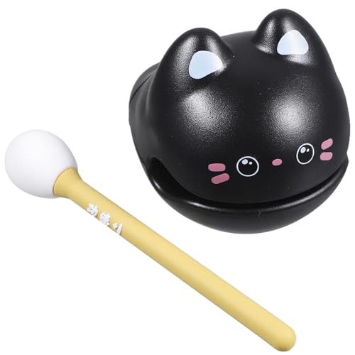 INOOMP Kleines Holzpercussion Katzenform Rhythmus Instrument Musikalisches Lernspielzeug Stab Inklusive Robustes Material Desktop Deko für Büro und Zuhause von INOOMP