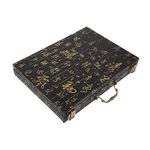 INOOMP Mahjong-aufbewahrungsbox Aus Holz Mit Elegantem Geprägtem Design, Organizer-etui Mit Großer Kapazität Für Chinesische Mahjong-Steine, Organizer 33,5 X 26 cm INOOMP Mahjong-aufbewahrungsbox Aus Holz Mit Elegantem Geprägtem Design, Organizer-etui Mit Großer Kapazität Für Chinesische Mahjong-Steine, Organizer 33,5 X 26 cm von INOOMP