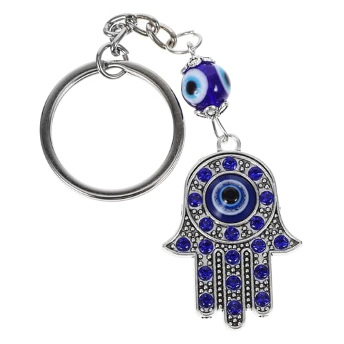 INOOMP Metall Schlüsselanhänger mit Türkischem Blauem Auge und Handanhänger mit Funkelnden Strasssteinen Glücksbringer Charm für Tasche Rucksack und Autoschlüssel INOOMP Metall Schlüsselanhänger mit Türkischem Blauem Auge und Handanhänger mit Funkelnden Strasssteinen Glücksbringer Charm für Tasche Rucksack und Autoschlüssel von INOOMP