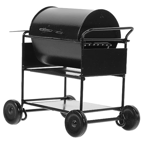 INOOMP Mini BBQ Rack Ornamente Mini- -Hausdekorationen Miniatur BBQ Puppenhaus-Grill Mini-Hausgrill Miniatur-Grillrost Mini BBQ -Modell Mini- -Küchenstütze Eisen Schwarz von INOOMP