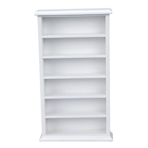 INOOMP Mini-Bücherregal-Modell Möbel Häuser Mini-Hausschrank klein Sachen Vintage-Deko Dekoration Mini Hausschrank Puppenhaus Bücherregal Miniatur -Bücherregal Holz Weiß von INOOMP