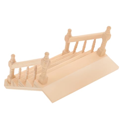 INOOMP Mini Handlauf Treppen Mini Ornament Modelltreppe Mini Haustreppe Mini Treppe Miniatur Zubehör Für Puppenhaus Trittfläche Mini Treppe Modell Puppenhaus Stufen Holz von INOOMP
