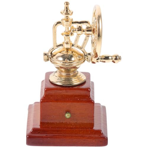 INOOMP Mini House Accessory spielzeuge kaffeekapselmaschine kaffeekocher kaffeevollautomat Mini Kaffeemaschine Mini- -Kaffeemaschine- Holz Golden von INOOMP