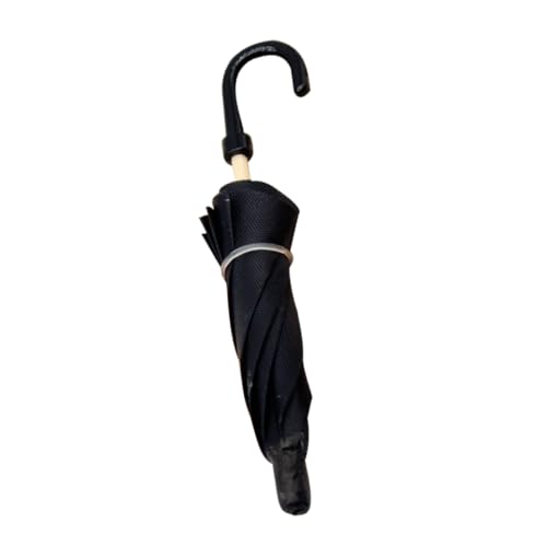 INOOMP Mini-Regenschirm Puppenhaus Regenschirm Puppendekorationen winzige Hausminiaturmöbel Mini-Hausverzierung Puppe Reisen Spiel Puppenschirm Holz Black von INOOMP