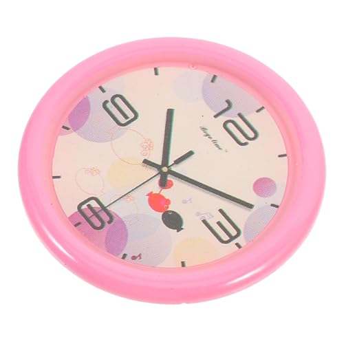 INOOMP Mini-Wandmontage klein Häuser Puppenhaus Miniaturen Uhr Miniaturpuppenmöbel Miniaturhausdekor Miniaturmodell Mini -Puppenzubehör Miniaturartikel winziges Zeug Harz Rosa von INOOMP