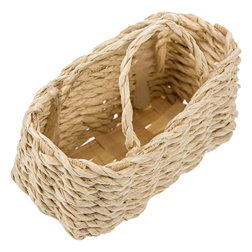 INOOMP Miniaturkorb aus Rattan Dekorativer Aufbewahrungskorb für Puppenhaus und Mikro Landschaft für DIY Projekte und Kreative Wohnaccessoires von INOOMP