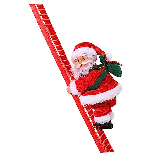INOOMP Xmas Santa Claus Kletterleiter Puppe Elektrisches Musikspielzeug Für Weihnachtsdeko Für Zuhause Büro Und Witzige Geschenkidee Für Weihnachtszeit von INOOMP