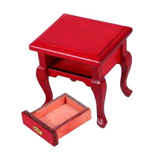 INOOMP Nachttisch Puppenhaus-Beistelltisch Miniatur-Szenen-Seitenschrank winzige Möbel Kleiner Beistelltisch Kleinmöbel Miniaturhausmöbel Holz rot INOOMP Nachttisch Puppenhaus-Beistelltisch Miniatur-Szenen-Seitenschrank winzige Möbel Kleiner Beistelltisch Kleinmöbel Miniaturhausmöbel Holz rot von INOOMP