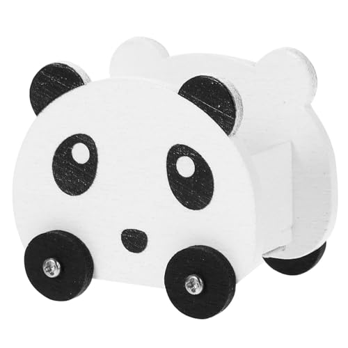 INOOMP Panda Storage Car Puppenhausmöbel Puppenhaus-Aufbewahrungswagen Miniatur-Zubehör schubkarre simulierter Mini-Wagen Miniatur- -Requisite Mini-Hauswagen hölzern von INOOMP