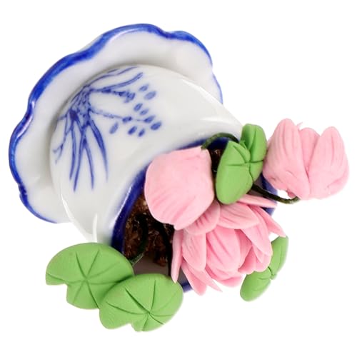 INOOMP Puppenhaus Dekoration Puppenhaus Möbel Und Zubehör Miniatur Mini Pavillon Ornament Mini Pflanze Ornamente Für Pflanzen Puppenhäuser Kunstblumen Winzige Orchidee Aus Harz von INOOMP