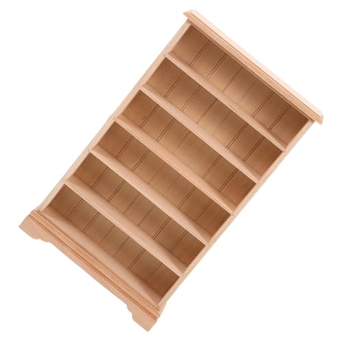 INOOMP Puppenhaus Modell Dekorationen Spielzeughaus Bücherregal Mini Schrank Modell Miniaturhaus Bücherregal Puppenhaus Dekore Miniatur Regal Mini Holzschrank Mini Regal Holz von INOOMP