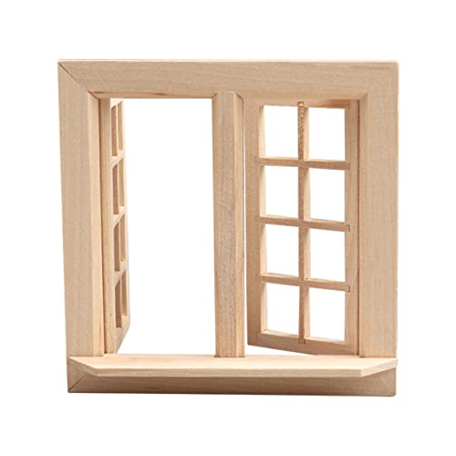 INOOMP Miniatur Holzfenster Modell Uncoloriert DIY Puppenhaus Zubehör Dekoratives Fenster Für Maßstab Langlebige Holzverarbeitung Spielzeug Und Dekoration Für Miniaturhäuser von INOOMP