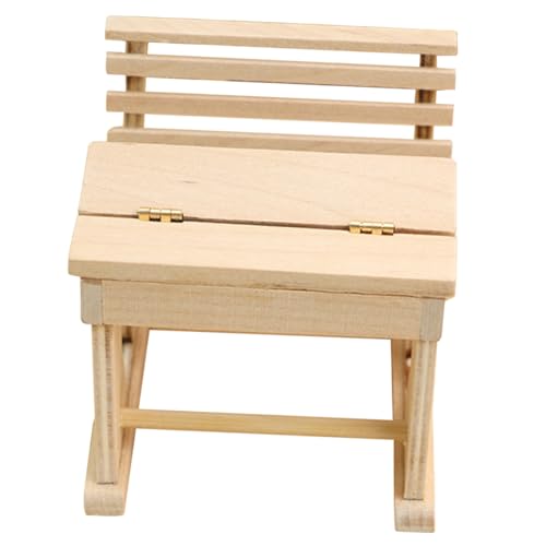 INOOMP Puppenhaus-Möbelmodell realistisch Klassenzimmer schön Dekoration Puppenhausmöbel Miniatur-Tischfigur Mini Möbelmodelle Mini-Tischfigur Spielhausmöbel hölzern Khaki von INOOMP