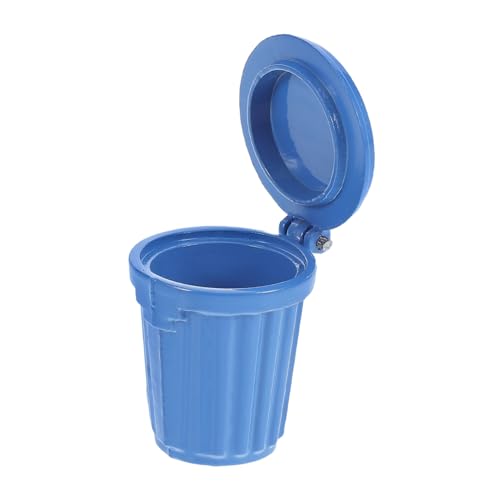 INOOMP Puppenhaus-mülleimer Mini -müllbehälter Mini -mülldose Mini-Modell-mülleimer Gartendekorationswerkzeuge Miniatur-landschaftsmülleimer Legierung Blue von INOOMP