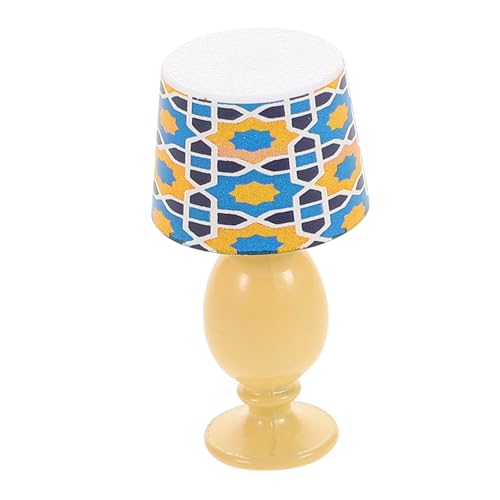INOOMP Puppenhauslampe Modell Miniatur Tischleuchten Blumenmuster Im Mediterranen Vintage Stil Dekorative Minimöbel Für Schreibtisch Kleines Arbeitszimmer Accessoire von INOOMP