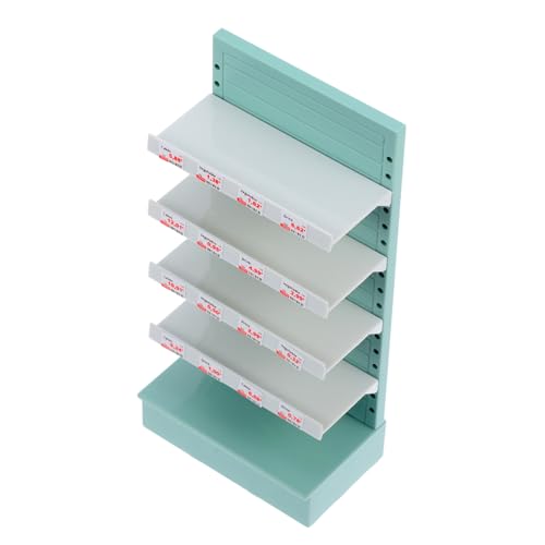 INOOMP Puppenhausregalmodell Puppenhaus Regalständer Mini-Regalornament Miniatur-Supermarktregalmodell Miniatur-Regalmodell Mini-Ladenregal Mini-Hausregal Abs Green von INOOMP