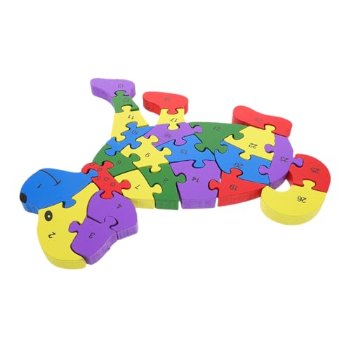 INOOMP Puzzle Montessori Rätsel Tiere Bausteine Babyblöcke Lernspielzeug Babybausteine Kleinkindblöcke Zahlenrätsel Tierische Bausteine Holz von INOOMP
