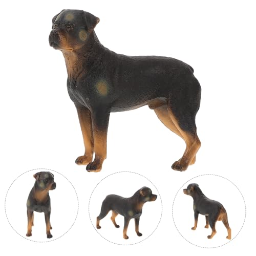INOOMP Realistische Kleine Rottweiler Hundefigur aus Stabilem Kunststoff Detailgetreues Simulationsspielzeug für Beobachtung und Kognitiven Fähigkeiten Dekoratives Sammlerstück für von INOOMP