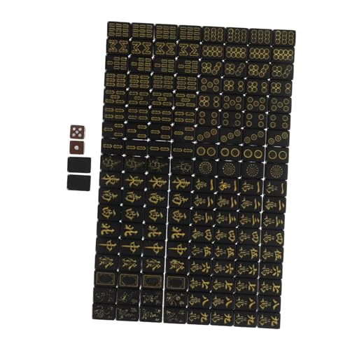 INOOMP Reise Mahjong Steine Set Tragbares Chinesisches Mahjong Spiel Mit Würfeln Für Familienspaß – Platzsparendes Brettspiel Für Schlafsäle Und Kleine Wohnungen von INOOMP