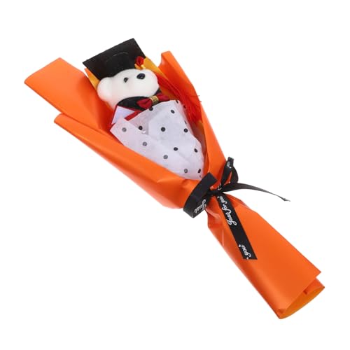 INOOMP Schicke Bärenpuppe Mit Blumenstrauß Zur Abschlussfeier Foto Requisite Partygeschenk Plüschbär Abschlussoutfit Für Unvergessliche Feierlichkeiten Zur Abschlusssaison von INOOMP
