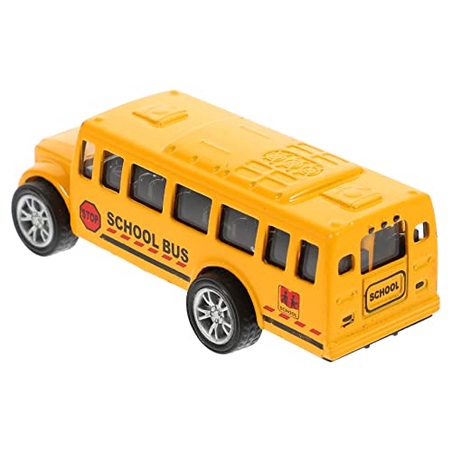 INOOMP Schulbus Busmodell Zurückziehen Klein Lebensechtes Busmodell Busmodelle Bewegliches Busmodell Busspielzeug Für Spielzeugbus Bus- Orange Legierung von INOOMP