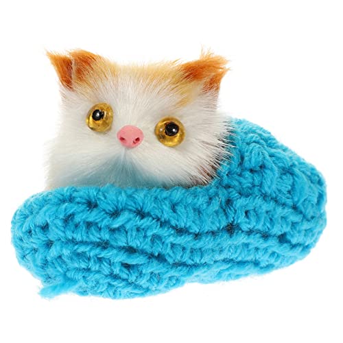 INOOMP Simulationskatzenspielzeug Kuscheltier lebensechtes Katzenstofftier Spielzeugkatze realistische Katze realistisches Kätzchen Spielzeugkätzchen Katzenpuppe Garn Blue von INOOMP