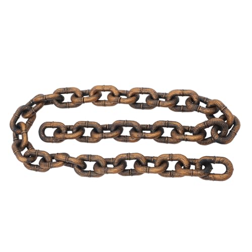 INOOMP Simulierte Eisenkettendekoration Piraten-Halloween-Dekorationen Halloween-Ketten aus Kunststoff Hundeketten für große Hunde Kettenleinen für Hunde Halloween-Plastikkette PVC Golden von INOOMP