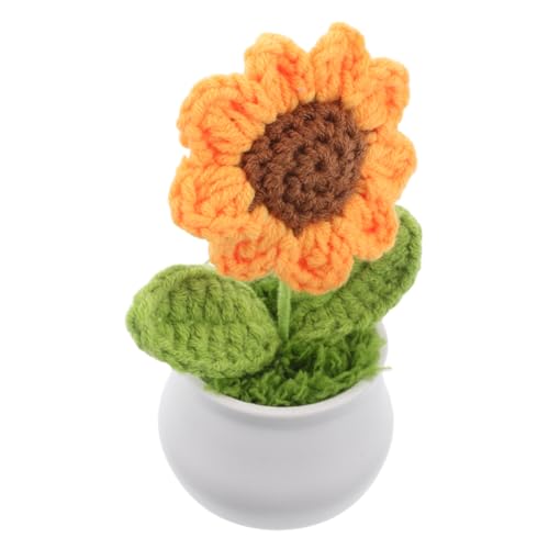 INOOMP Simulierte Sonnenblume gestrickte Sonnenblume süße Häkelarbeit Handarbeit gehäkelt Blumen Stricken Häkeltopf gestrickte künstliche Blumen gehäkelter Blumentopf Häkelblumen-Set Garn INOOMP Simulierte Sonnenblume gestrickte Sonnenblume süße Häkelarbeit Handarbeit gehäkelt Blumen Stricken Häkeltopf gestrickte künstliche Blumen gehäkelter Blumentopf Häkelblumen-Set Garn von INOOMP