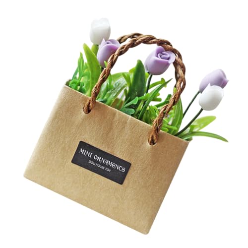 INOOMP Simulierte Tulpe -Ornamente Mini-künstliche Pflanzen Blumen Gefälscht Orchidee Klein Miniatur Kinderspielzeug Links Puppenzubehör Kunstpflanze Einmachgläser Harz von INOOMP