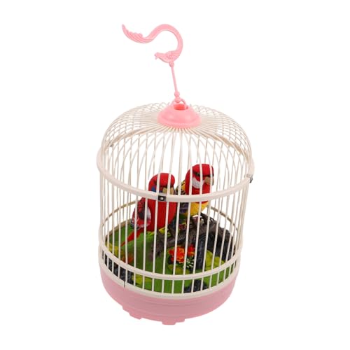 INOOMP Simulierter Vogelkäfig Vogelmodelle akustisch interaktiver Vogelkäfig Singvogelkäfig für Vogelkäfige elektrischer Vogel im Käfig Simulationsvogel singender Vogel Plastik von INOOMP