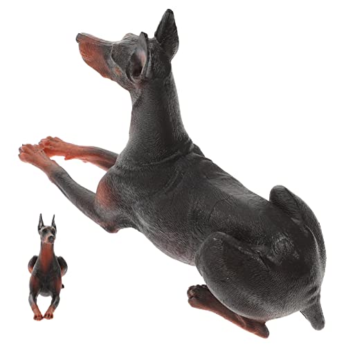 INOOMP Simuliertes Doberman -Modell für Hunde Welpenverzierung Hundespielzeug Hundefiguren in Loser Schüttung Miniaturhundfiguren Mini-Hundefiguren Miniatur Plastik von INOOMP