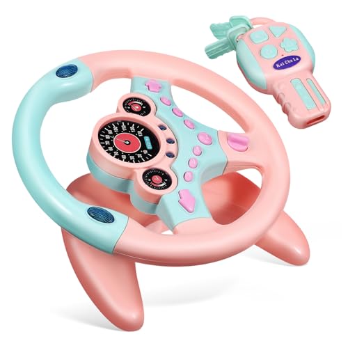 INOOMP Simuliertes Lenkradspielzeug für Interaktiver Fahrsimulator mit Musik und Lichtern Leicht und Robust für Rollenspiele Rosa Design für Mädchen und Jungen INOOMP Simuliertes Lenkradspielzeug für Interaktiver Fahrsimulator mit Musik und Lichtern Leicht und Robust für Rollenspiele Rosa Design für Mädchen und Jungen von INOOMP