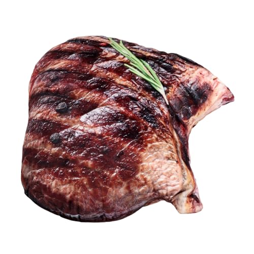 INOOMP Simuliertes Steakspielzeug gefälschte Lebensmittel Plüschkissen realistisches Spielfutter Essensrequisiten Künstliches Essen realistische Lebensmittelrequisiten PP Baumwolle von INOOMP