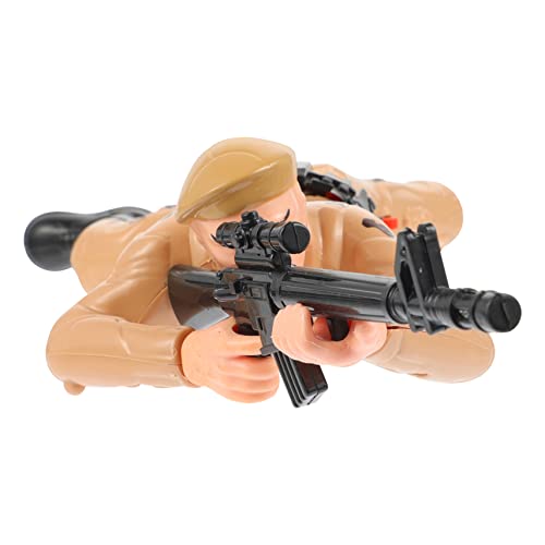 INOOMP Soldat Krabbelspielzeug Kinderspielzeug Krabbeln Soldaten-Actionfigur kriechender Soldat Spielzeugsoldat Soldatenspielzeug Plastik Khaki von INOOMP