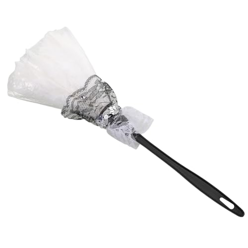 INOOMP Spitzenstaubtuch Dame Ventilatorreiniger-Staubwedel Maid Duster Prop Kostüm Plastik Weiß handhaben Staubwedel-Ersatzkopf französisch Kühler Staubbürste Schneebesen Truthahnfedern von INOOMP