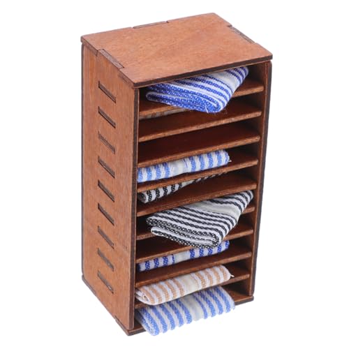INOOMP Stoffschrank Lagerschrank DIY Puppenhaus Stoff Möbel Puppenhaus Schrank Kinderzimmer Möbel Aufbewahrung Dollhouside -Kabinett Puppenhaus-Küchenmöbel hölzern Brown INOOMP Stoffschrank Lagerschrank DIY Puppenhaus Stoff Möbel Puppenhaus Schrank Kinderzimmer Möbel Aufbewahrung Dollhouside -Kabinett Puppenhaus-Küchenmöbel hölzern Brown von INOOMP
