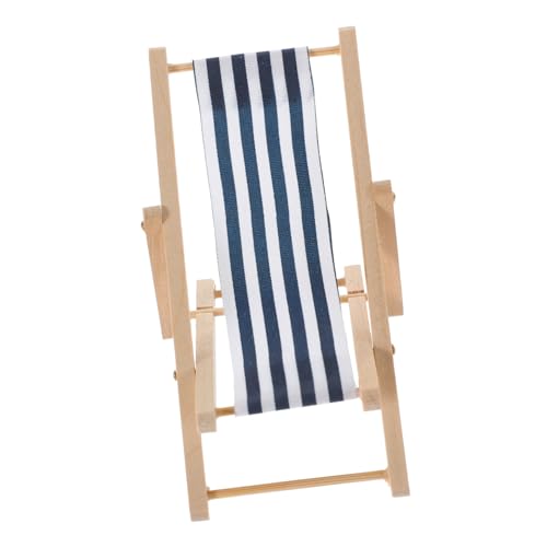 INOOMP Strand -Lounge -stuhlmodell Modell Eines Miniatur-loungesessels Mini -hausdekoration Mini-strandkorb Mini-Stuhl-Modell Mini-hausstuhlmodell Navy Hölzern von INOOMP