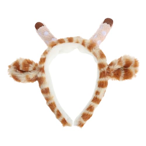 INOOMP Süßes Cartoon Giraffe Stirnband Weicher Plüsch Tierhaarreif – Party Festival Cosplay Haar Accessoire – Bequemer Kopfschmuck von INOOMP