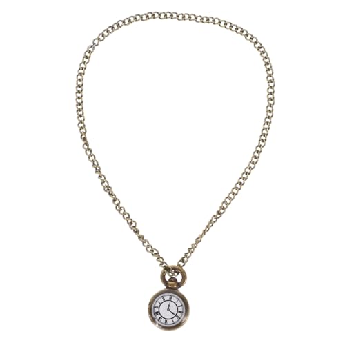 INOOMP Taschenuhrzubehör Klein Miniatur Puppenhaus Mini-haustaschenuhr Taschenuhrmodell Mini-taschenuhr Mit Kette Mini -puppenzubehör Simulationstaschenuhr Mini-uhrenfigur Legierung von INOOMP