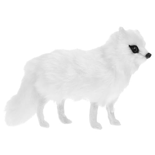 INOOMP Tierdekoration Puppe Plüsch Simulierter Fuchs Niedlicher Weicher Fuchs Tierfiguren Fuchs Skulptur Niedlicher Fuchs Kuscheltiere Fuchs Tierspielzeug Fuchs Figur Statue Weißes von INOOMP