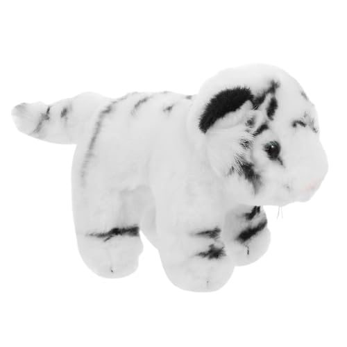 INOOMP Tiger Plüschtier süßer Tigerplüsch ausgestopfte Tiere Kawaii Stofftier Kuscheltiere für Jungen ausgestopfter Tigerplüsch Plüsch gefüllt PP Baumwolle Weiß von INOOMP